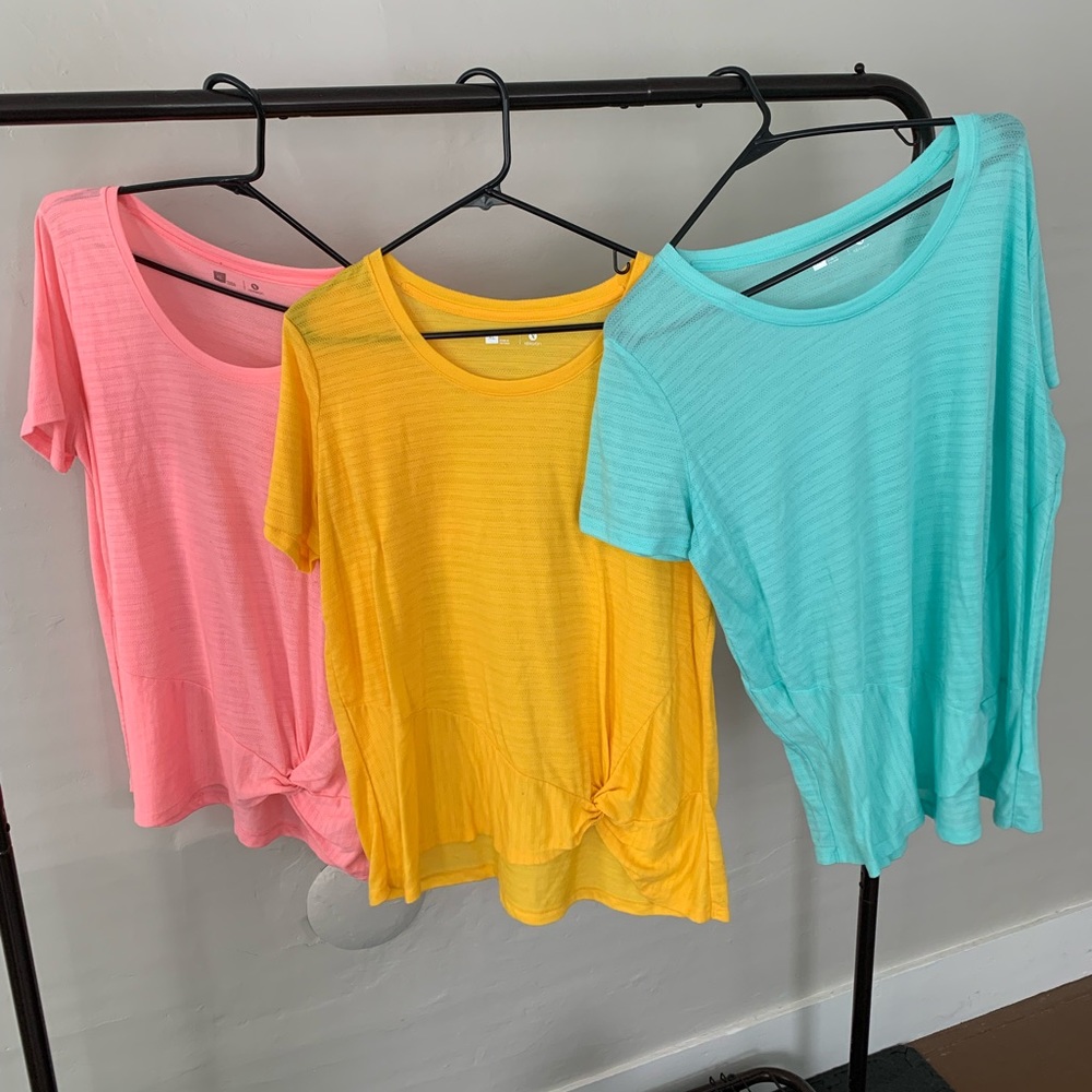 3 for $12 Xersion knot detail tees